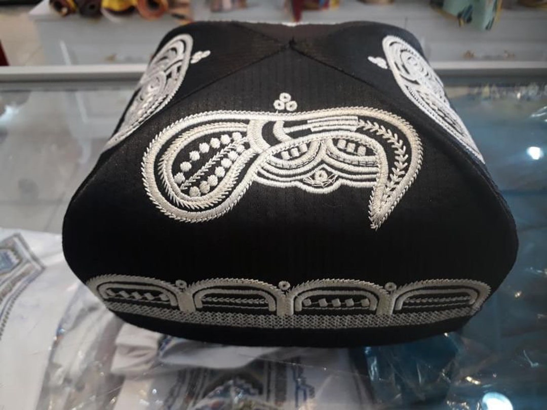 Traditional Uyghur Mens Black Doppa Brand New and Unused, East