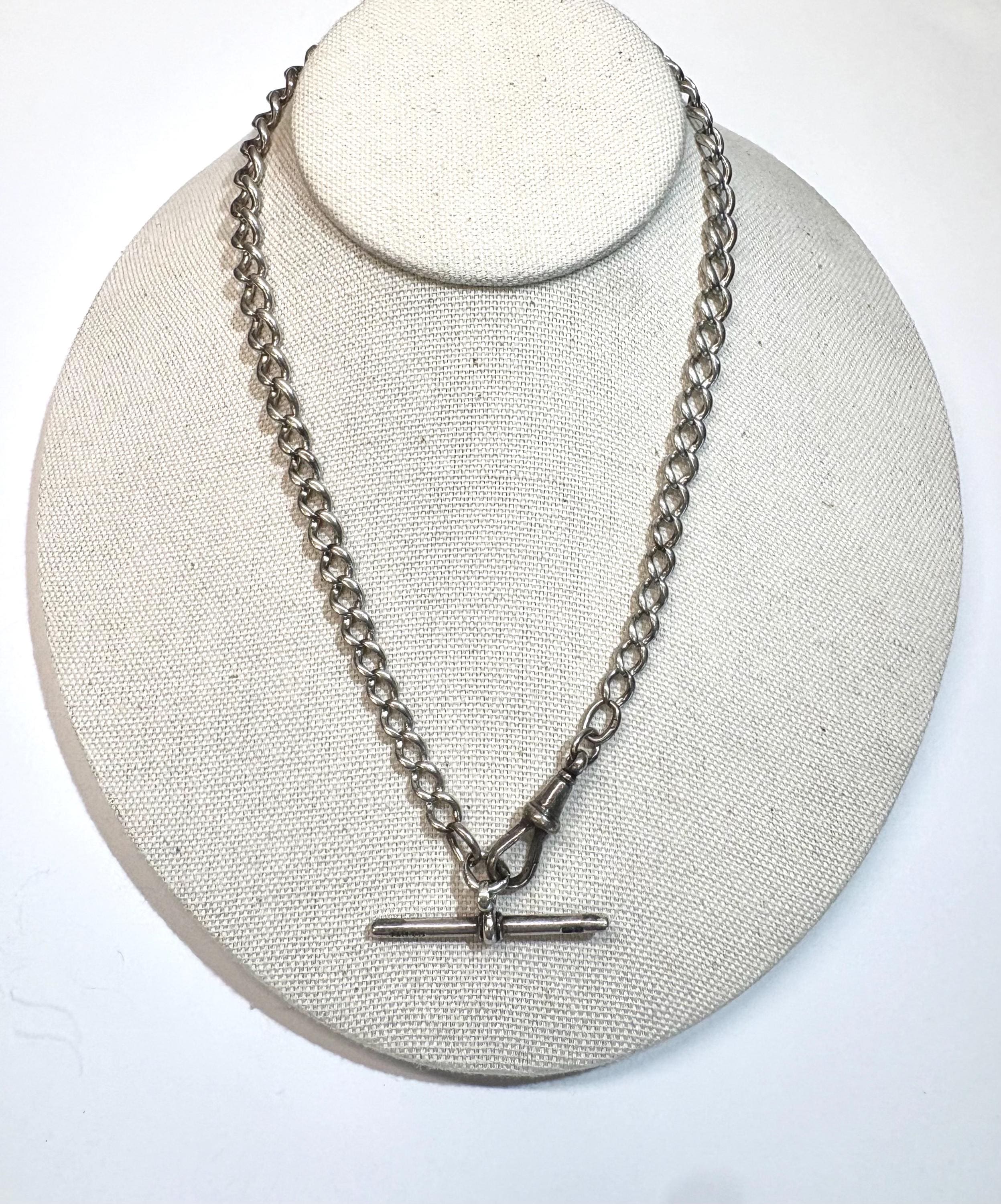 Sterling Albert T Bar Chain - Etsy