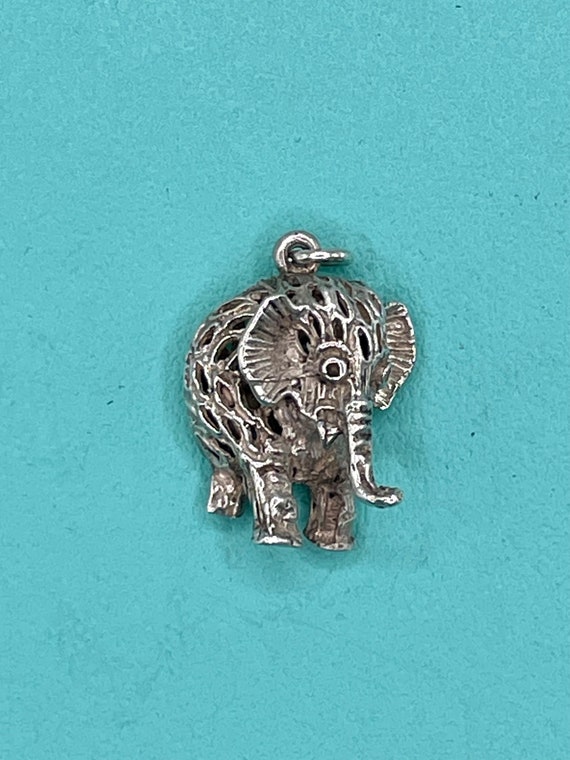 Vintage Elephant Sterling Silver Charm - Hallmarke