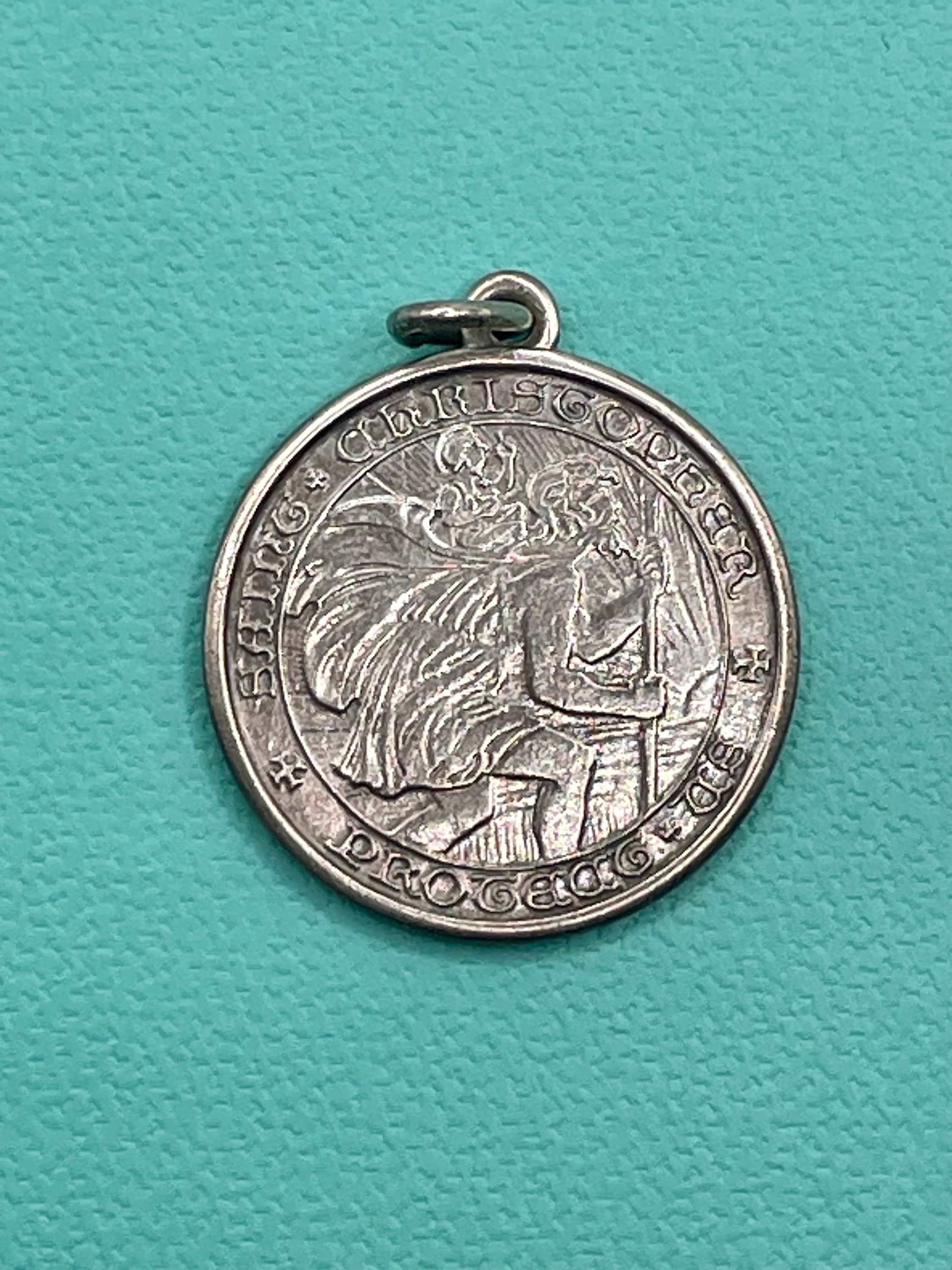 Vintage RARE Charles Thomae St. Christopher Sterling Silver