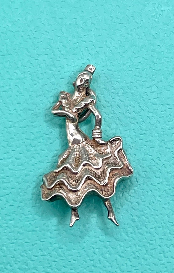 Vintage Spanish Flamenco Dancer Sterling Silver Ch