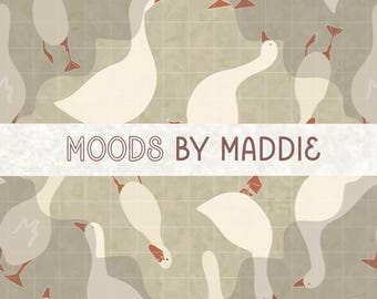 Goose Seamless pattern hand drawn png download digital paper sublimation fabric surface design silly goose aesthetic geese pattern nursery