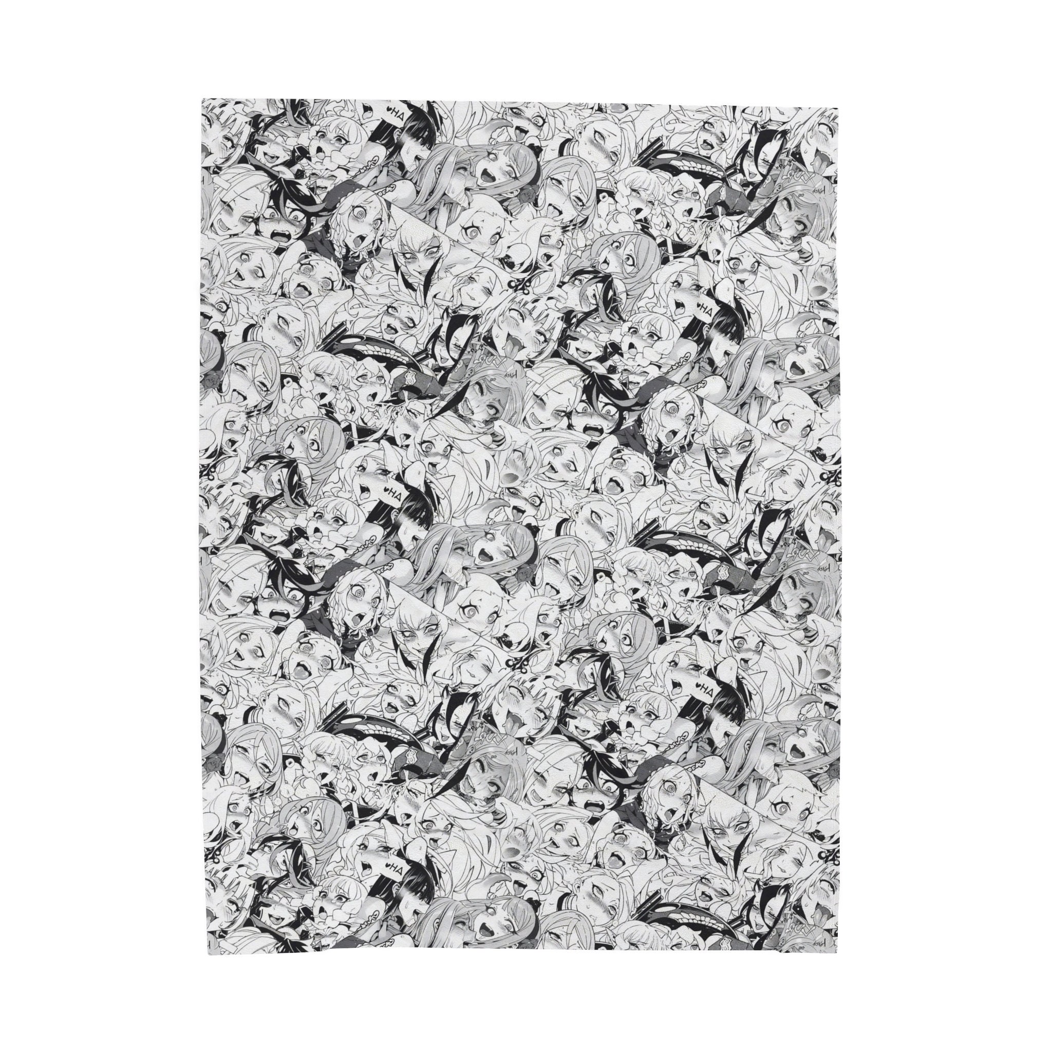 Ahegao Blanket Ahegao Anime Girl Blanket Plush Velveteen Etsy