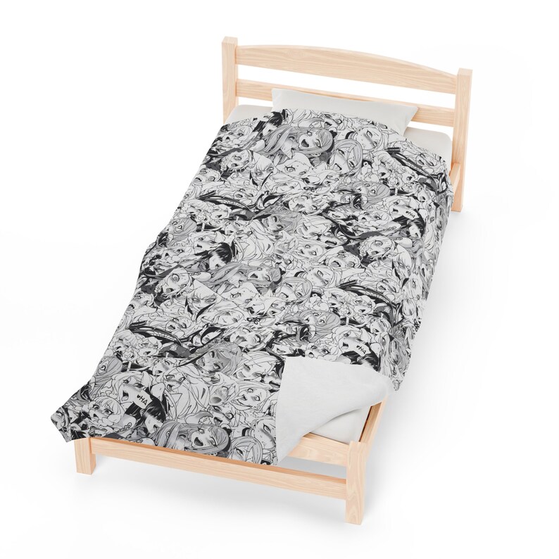 Ahegao Blanket Ahegao Anime Girl Blanket Plush Velveteen Etsy