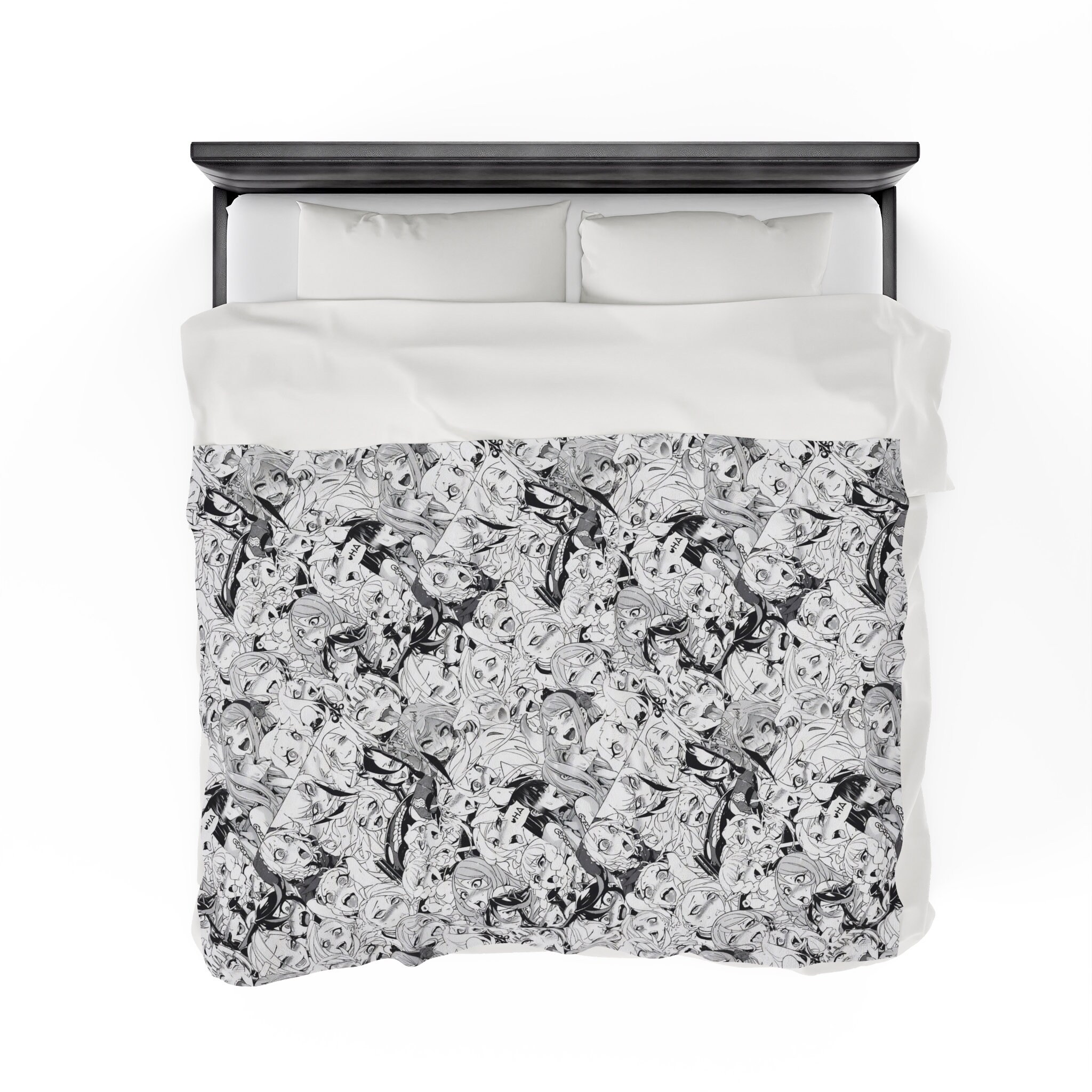 Ahegao Blanket Ahegao Anime Girl Blanket Plush Velveteen Etsy