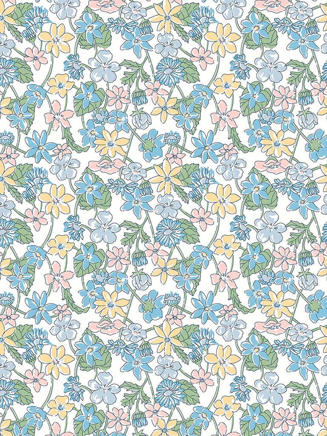 Liberty of London Tana Lawn™ Cotton | CARMELLA DAISY Blue - Etsy
