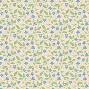 Tilda Sunday Brunch Blenders Tipsy Cream/Blue Cotton Fabric Yardage | TIL110116
