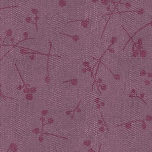 May include: A seamless pattern of small, dark pink floral sprigs on a light pink background. The pattern is subtle and delicate, creating a soft and feminine look.