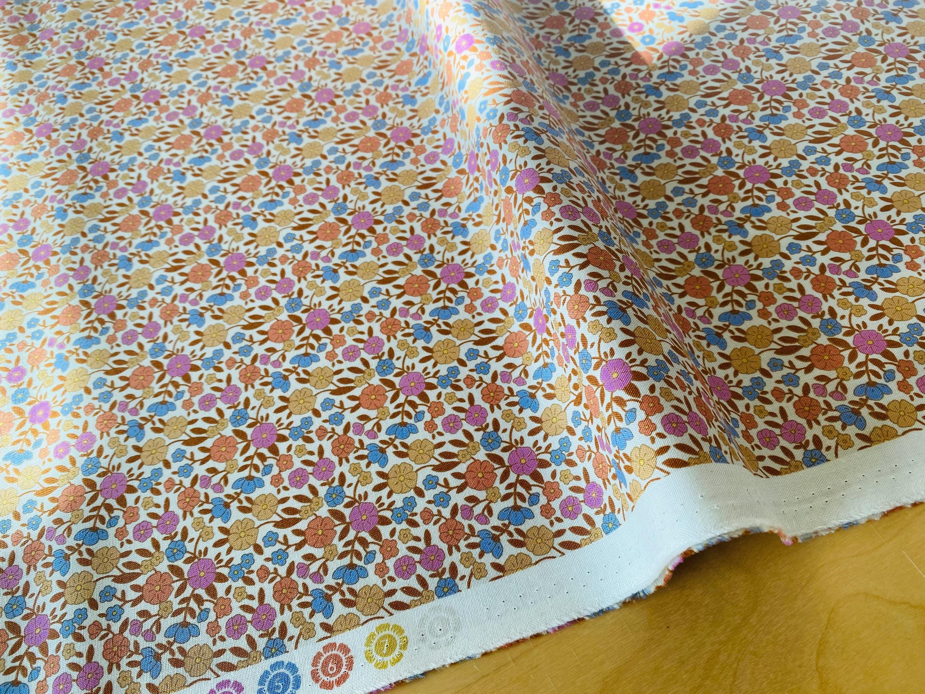 Tilda Wallflower- Janice Caramel, Red, Blue | 1/2 Yard - Etsy
