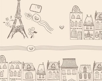 Art Gallery Fabrics, Mademoiselle, Belle Paris Sepia in Linen Blend, 1/2 yard, MMSL97912