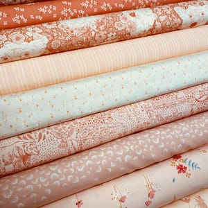Curated Bundle, 9 Fat Quarter Bundle/ Half Yard Bundle,  Soft Pink Blush Pastel Red Color, Art Gallery Fabrics