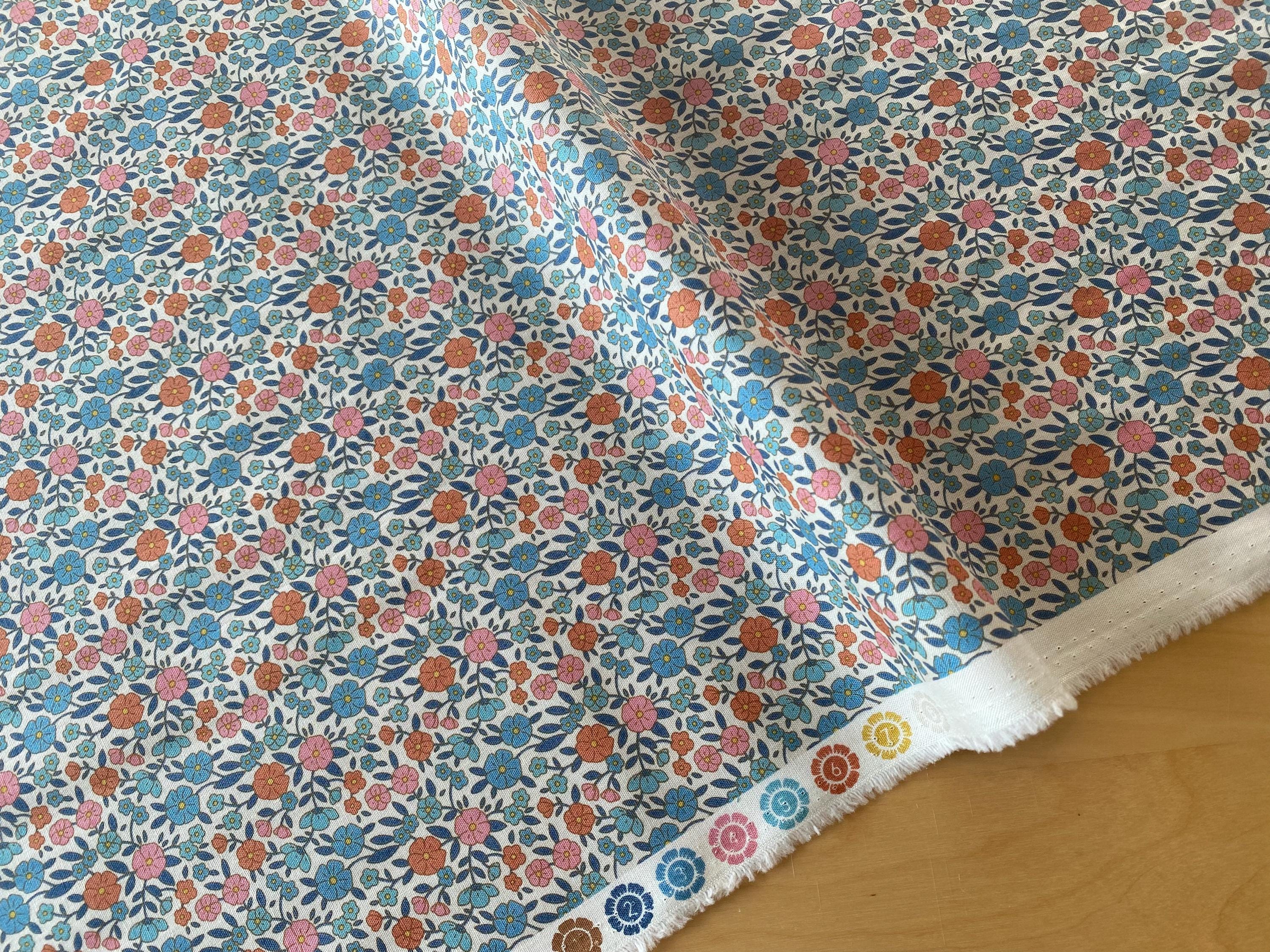 Tilda Wallflower- Janice Caramel, Red, Blue | 1/2 Yard - Etsy
