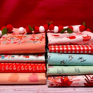 Christmas in the Cabin - FQ Fabric Fat Quarter Bundle 9 Pieces