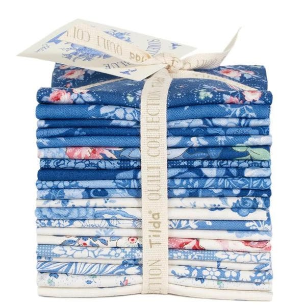 Tilda Something Blue Collection – Fat Eight Bundle (20 Fabrics)  | TIL300266