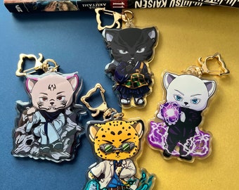 JJK Cats | 3" Double-Sided Acrylic Charms | Nanami, Gojo, Sukuna & Geto