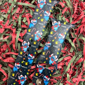 Cinturino per Apple Watch/SmartWatch Disney Stitch CandyCane di Natale