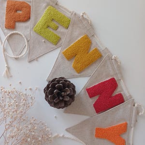 Nursery Name Banner in FALL tones, Name Sign, Custom Banner for Nursery, Personalized Name Banner, Pennant Banner, Nursery Room decor!