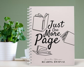 Solo una página más de diario de lectura, diario personalizado de libros en espiral A5, reseña de libros y seguimiento de lectura diaria, regalo para amantes de los libros, registro de libros