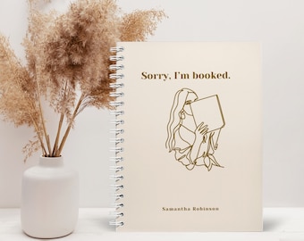 Désolé, j'ai réservé un journal de lecture, journal personnalisé en spirales A5, critique de livre et suivi de lecture quotidien, cadeau pour amateur de lecture, carnet de notes