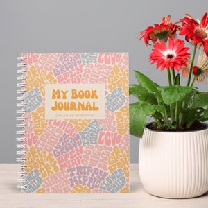 Retro Reading Journal, Personalized A5 Spiral Book Journal, Book Review And Daily Reading Tracker, Gift For Book Lover, Anniversary Gift