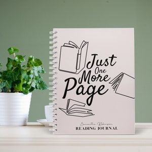Just One More Page Reading Journal, Personalized A5 Spiral Book Journal, Book Review & Daily Reading Tracker, Gift For Book Lover, Book Log