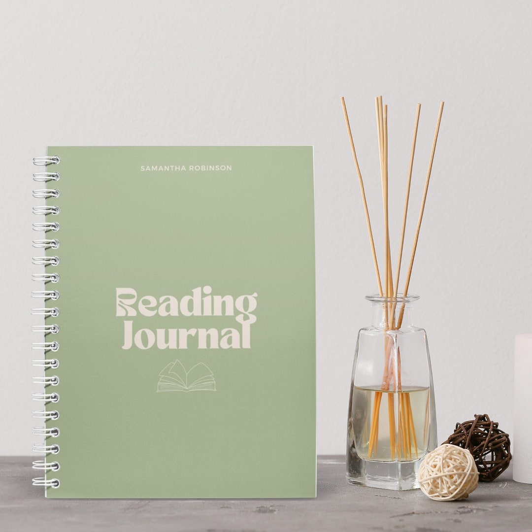 Pastel Green Reading Journal, Personalized A5 Spiral Book Journal, Book ...