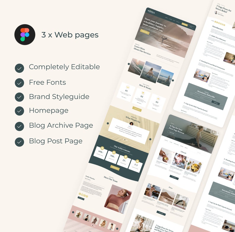 Yoga Studio Website Template Etsy