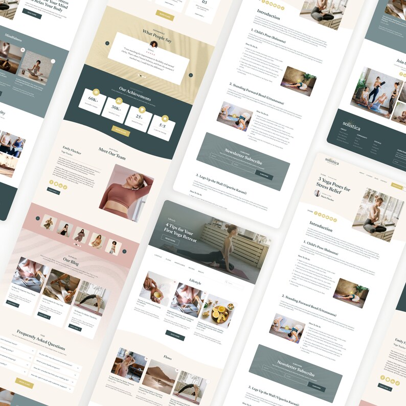 Yoga Studio Website Template Etsy
