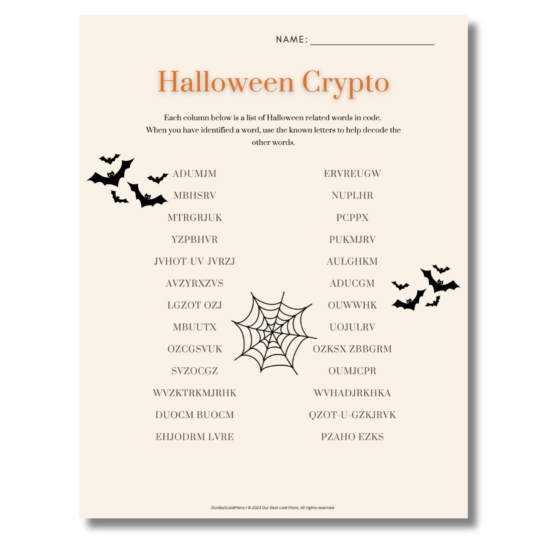 Buy Halloween Word Puzzle Printable, Halloween Word Puzzle Crypto,  Halloween Puzzle Download, Halloween Word Puzzle Cryptogram PDF Online in  India - Etsy