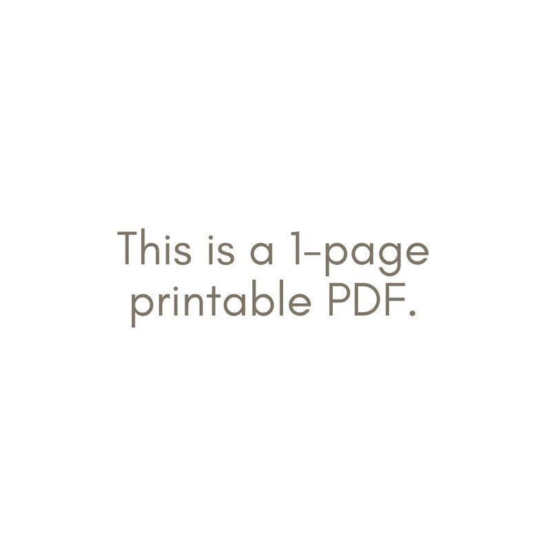 May include: Text that reads "This is a 1-page printable PDF."