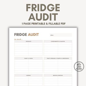 fridge restock audit printable clean out