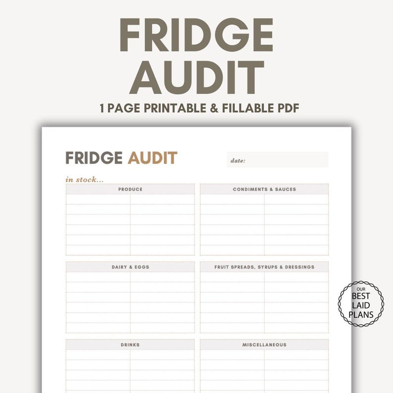 fridge restock audit printable clean out