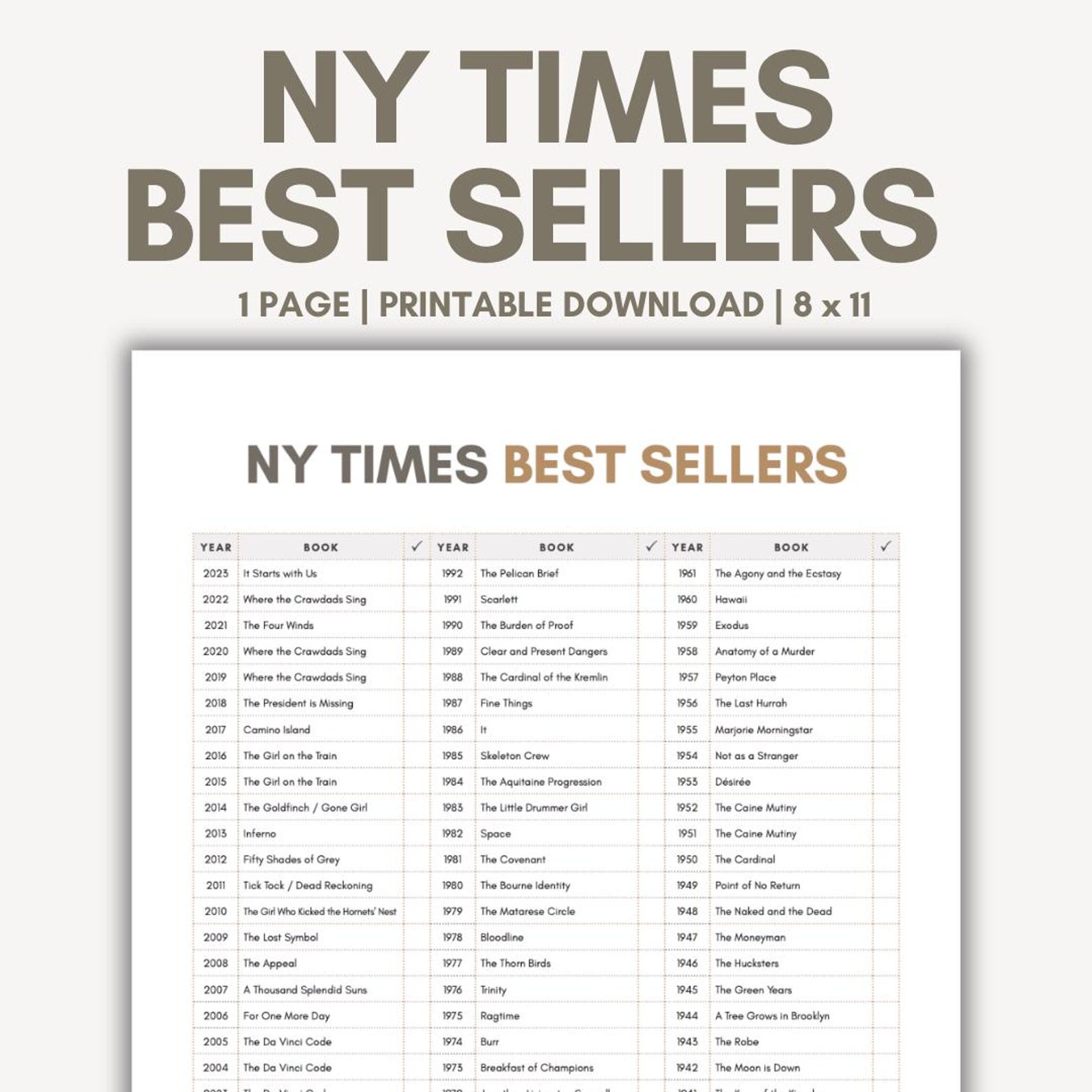 NY Times Best Sellers List of All Time, New York Times Books Best ...