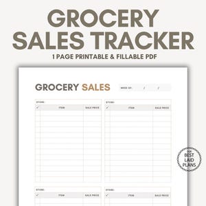 Grocery Tracker Grocery List Sales Tracker Printable PDF Grocery Price Comparison Planner Grocery Shopping Planner Food Price Comparison