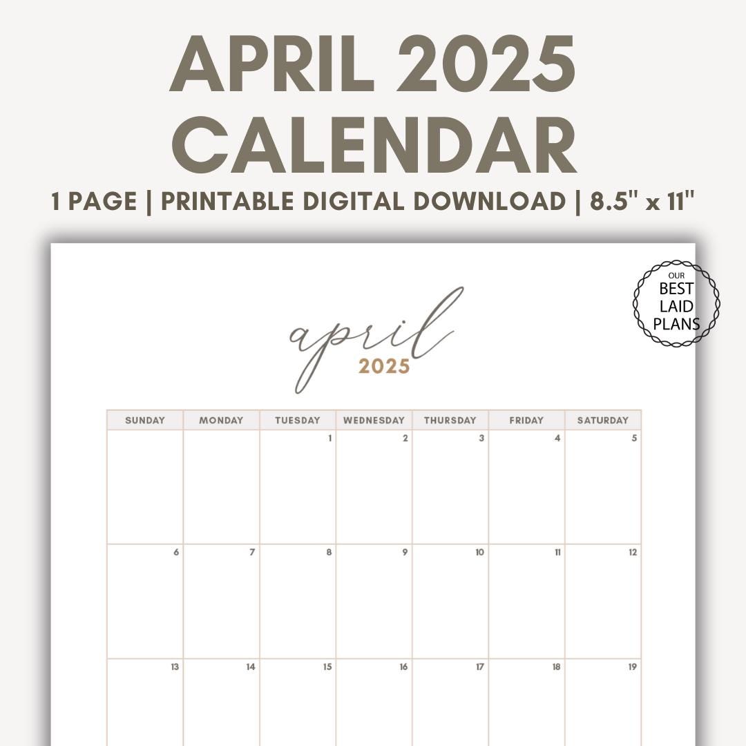 FREE PRINTABLE APRIL 2025 CALENDAR PDF WITH LINES visual data 6