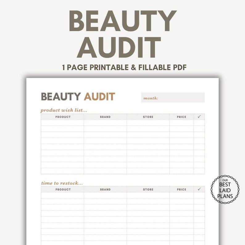 Beauty Products Tracker Makeup Organizer Cosmetics Organizer Makeup ...