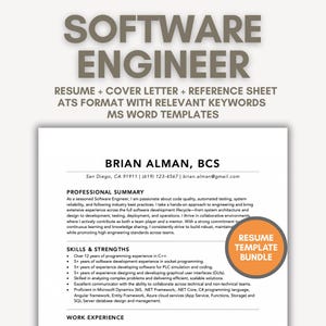 Lebenslaufvorlage für Software-Ingenieur ATS-Format, Lebenslauf für Software-Entwickler, Applicant Tracking System SW Engineer Lebenslaufformat Vorlage Word