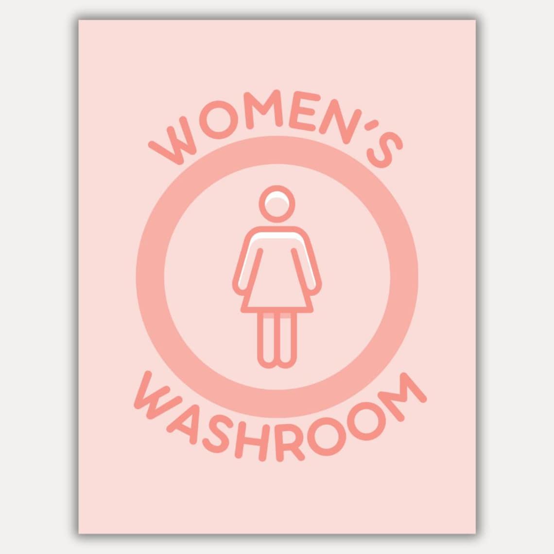 Womens Washroom Sign Printable, Womens Bathroom Sign Printable, Womens