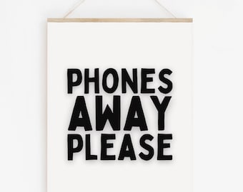 Classroom Printable Decor Phones Away Sign Classroom Rules, No Phones Sign, Sign for Classroom, High School Classroom Sign Black White