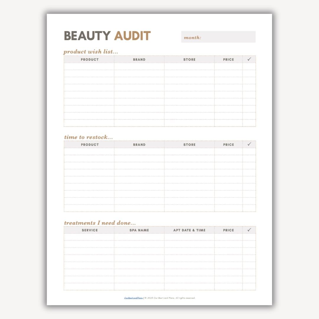 Beauty Products Tracker Makeup Organizer Cosmetics Organizer Makeup ...