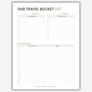Unsere Reise Bucket List Planer, Reise Bucket List druckbar, Reise Bucket List PDF, Reise Bucket List Wunschliste, Reiseplan für Paare