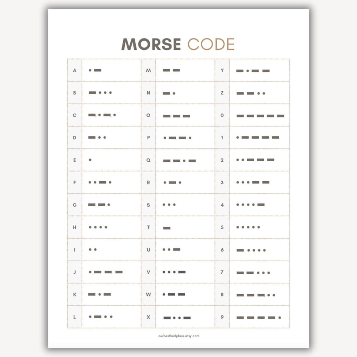 Morse Code Chart Translate Morse Code Table Alphabet Numbers Translator ...