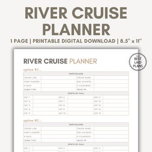 リバークルーズプランナー 印刷可能なPDF クルーズプランニング バケーションプランナー リバークルーズプランニング クルーズプラン ヨーロッパリバークルーズ旅行プランナー