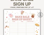Bake Sale Sign Up Sheet Printable, Bake Sale Fundraiser Sign Up Sheet PDF, Bake Sale Template Sign Up Sheet PDF, School Bake Sale Ideas