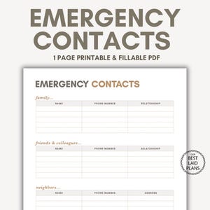 Lista de contactos de emergencia, contactos de emergencia imprimibles, hoja de contactos de emergencia, lista de contactos de emergencia, teléfono de contactos de emergencia