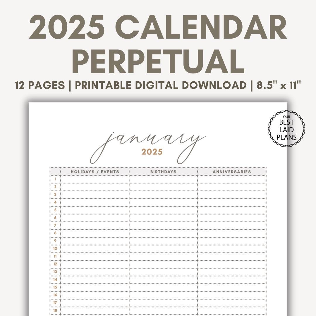 Perpetual Calendar 2025 Digital Download, Printable 2025 Calendar Portrait Perpetual, Monthly 2025 Event Calendar Bundle Printable Reusable - Etsy perpetual-calendar-2025-digital-download-printable-2025-calendar-portrait-perpetual-monthly-2025-event-calendar-bundle-printable-reusable-etsy