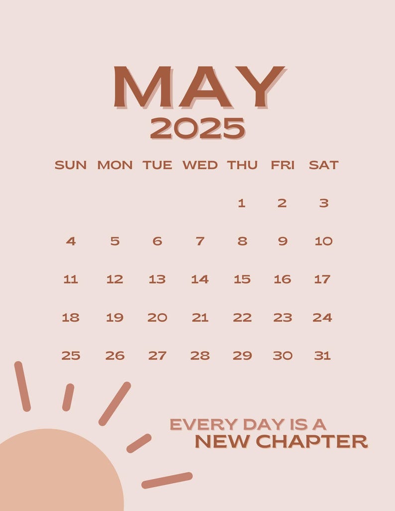 May 2025 Calendar Printable PDF May 2025 Calendar Page May 2025 ...