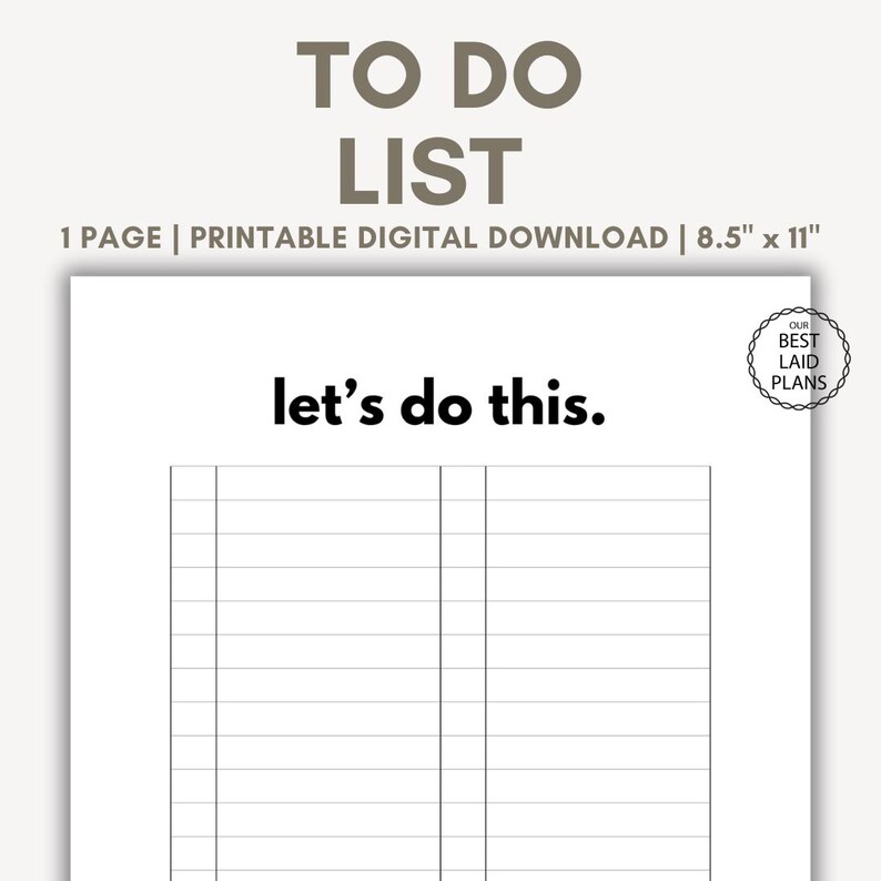 To Do List Cute Digital to Do List Printable to Do List PDF Funny to Do ...