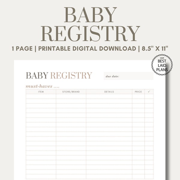 Baby Gift Registry Planner Baby Registry Gifts Items Baby Registry Checklist Baby Registry Baby Gift Wishlist Tracker Gift Ideas