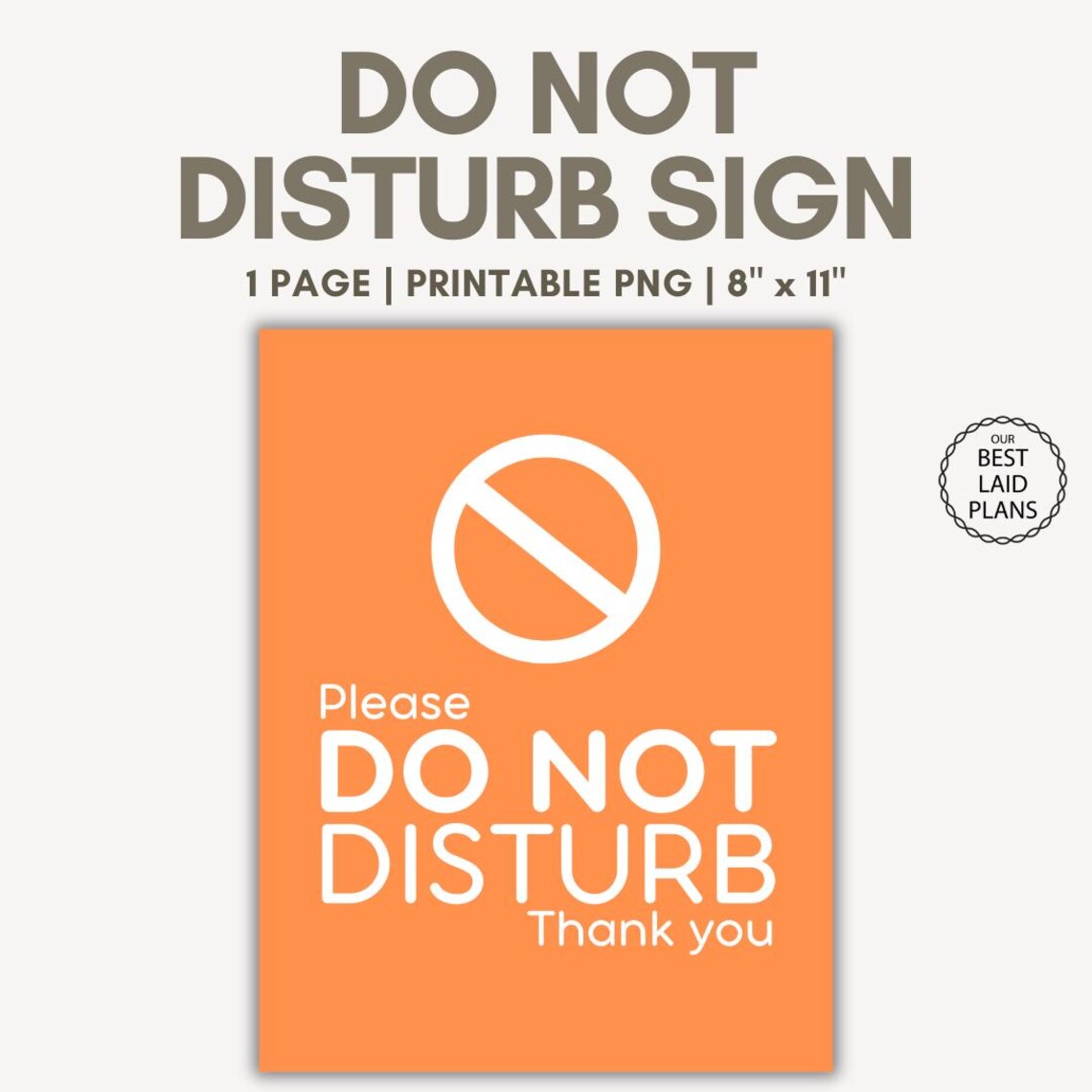 Please Do Not Disturb Sign Printable for Door in Bright Orange Office ...